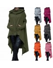 2019 sudaderas irregulares de Color sólido de moda sudaderas de gran tamaño sudadera mujeres holgada con capucha Mantle con capu
