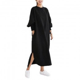 Maxi largo con capucha de las mujeres Sudadera con capucha para mujeres suéteres tamaño más tamaño superior de las rayas vestido