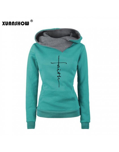 XUANSHOW 2019 nueva ropa de invierno para mujeres de manga larga de lana sudaderas con capucha para mujeres sudaderas con letras