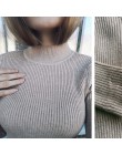 2019 Otoño Invierno mujeres pulóveres suéter tejido elasticidad Casual Jumper moda Delgado cuello alto caliente mujer suéteres