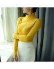 Suéter femenino suave estilo coreano Delgado cuello alto de Invierno para mujer ajustado básico Pullovers manga larga Pull Femme