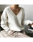 Colorfaity nuevo 2019 Otoño Invierno suéteres de las mujeres cuello en V minimalista tapas de moda estilo coreano tejido Casual 