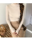 Suéter de mujer con cuello de tortuga fruncido alto elástico sólido 2019 Otoño Invierno moda suéter mujer ajustado Sexy punto pu