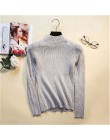 2019 Otoño Invierno mujeres pulóveres suéter tejido elasticidad Casual Jumper moda Delgado cuello alto caliente mujer suéteres