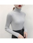2019 mujeres suéter casual sólido cuello alto Mujer pulóver manga completa cálido suave primavera Otoño Invierno tejido de algod