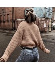 NLW Khaki Turtleneck suéter de mujer Otoño Invierno de manga larga Jumper 2019 de punto suelto moda Pullover Mujer