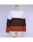BEFORW 2019 mujeres de invierno de manga larga cuello redondo tejido Jersey Vintage empalme Casual otoño mujer suéteres Tops