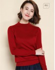 Suéter de punto mezclado de cachemir de moda 2019 para Mujer Tops Otoño Invierno cuello alto pulóveres de manga larga de Color s