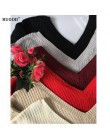 Rugod 2019 nuevo Sexy sin espalda cuello en V suéter mujeres Pullover Otoño Invierno Casual suéter de punto Femme tridot Pullove
