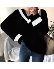 Nuevos suéteres para mujer de otoño invierno 2019 color fe pulóver blanco negro estilo coreano minimalista Casual Oficina señora