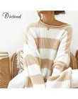 DICLOUD Casual oversize rayado suéter mujer otoño 2019 Batwing manga larga suelta pulóver invierno tejido señoras Jumper blanco