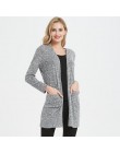 Cárdigan mujer manga larga nueva mujer elegante bolsillo tejido prendas de vestir exteriores suéter de alta calidad