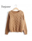 Danjean 2018 Vintage mujer suéter nueva moda cuello redondo pulóver invierno punto básico Tops sueltos mujer prendas de abrigo a