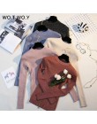 WOTWOY Lurex brillante Otoño Invierno suéter mujeres de manga larga pulóver mujeres suéteres básicos mujeres 2019 estilo coreano