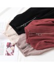 Otoño Invierno suéteres mujeres 2019 Sexy Delgado color sólido coreano cremallera suéter punto pulóveres de las señoras