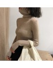 Suéter de cuello alto para mujer 2019 Otoño Invierno Tops coreano Delgado jersey de mujer Jersey de punto jersey de mujer Hiver 
