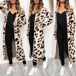 Nuevo suéter de mujer de manga larga con estampado de leopardo Chaqueta abierta frontal abrigo blusas femeninas sueter mujer inv