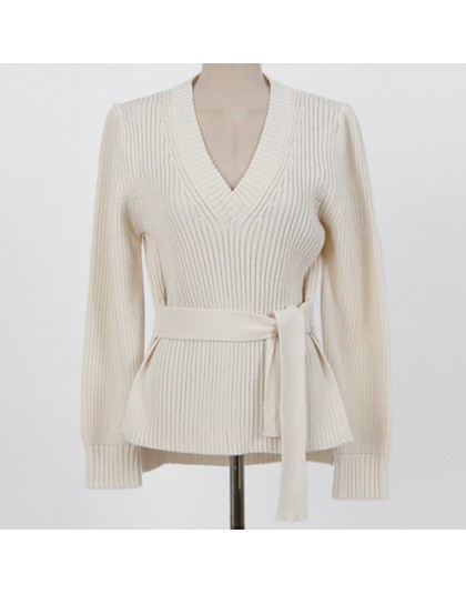Nuevos suéteres para mujer de otoño invierno 2019 de colores, cuello en V, Tops de encaje minimalista, moda estilo coreano, Casu