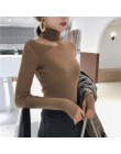 Suéter Sexy con hombros descubiertos pulóveres para mujeres 3 colores de manga larga cuello alto Mujer Jumper negro marrón Club 