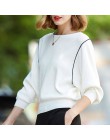 Primavera Cuello redondo Suéter de punto a rayas Moda y elegante suéter blanco 2019 Brand Design negro Primavera tejido de punto