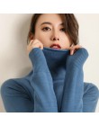 Nuevo otoño invierno suave cachemir cuello alto jerseys suéteres mujeres 2019 coreano Slim-fit pull sweater mujeres ropa jerseys