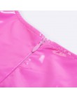 LVINMW Sexy Rosa PU cuero Bodycon vestido 2019 verano mujeres sin mangas de corte bajo cremallera trasera elástico Mini vestido 