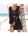 KANCOOLD vestido moda mujer Casual cuello redondo ahuecado hacia fuera manga recta vestido sólido playa estilo Mini vestido muje