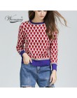 Nuevos suéteres de Jacquard de hoja roja vintage de manga larga cuello redondo lurex pullovers de Otoño de punto retro blusas C-