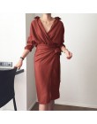 CHICEVER Bow vendaje Vestidos para mujeres cuello en V de manga larga de alta cintura vestido de ropa de moda mujer elegante nue