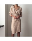 CHICEVER Bow vendaje Vestidos para mujeres cuello en V de manga larga de alta cintura vestido de ropa de moda mujer elegante nue