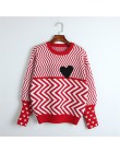 2019 Otoño Invierno mujer suéteres patrón geométrico Corazón de manga larga Tops encantadores suéteres sueltos tejidos Tops C-00