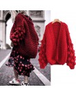 Suéter de punto cálido cárdigan de mujer de manga larga de cachemir de punto suéter de invierno 2019 rojo Tops jerseys de mujer 