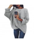 Laamei mujeres sólido cuello redondo suéter tejido 2019 Otoño Invierno moda mujer suéteres señoras suelta punto Dropshipping