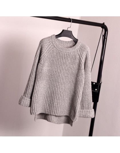 Suéteres holgados casuales sólidos de moda para mujer de punto grueso de invierno de Otoño de Danjean