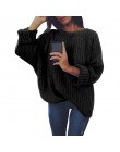 Laamei mujeres sólido cuello redondo suéter tejido 2019 Otoño Invierno moda mujer suéteres señoras suelta punto Dropshipping