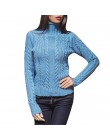 Suéter de cuello alto para mujer suéter de manga larga con cuello alto Jersey de punto blusa Hiver Dames nuevo