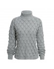 Suéter de cuello alto de Conmoto para mujer Otoño Invierno 2019 suéteres de punto jersey de lana gris sólido jerseys casuales de