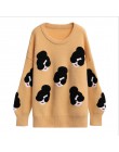 Suéter suelto para mujer de otoño e invierno manga larga de Color sólido 2019 nuevo bordado de punto
