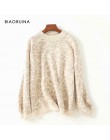Suéter de punto de leopardo de moda para mujer BIAORUINA cuello redondo femenino informal mantener caliente suéter grueso dulce 
