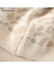 Suéter de punto de leopardo de moda para mujer BIAORUINA cuello redondo femenino informal mantener caliente suéter grueso dulce 