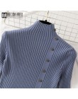 Suéter de cuello alto con botones Duckwaver para mujer, suéter tejido sólido de primavera y otoño, Jersey suave ajustado para mu