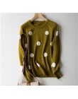 Nuevo suéter de punto de Polka para mujer 30% Lana jersey de gran tamaño Casual Streetwear Otoño Invierno lindo suéter de punto 