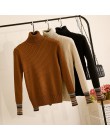 Gigogogou M-XL otoño invierno cálido mujer Jersey jersey básico cuello alto punto jersey moda Rib mujer punto suéter Top