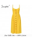 Simplee elegante botón mujeres vestido de bolsillo polka puntos amarillo algodón midi vestido de verano casual Mujer talla grand
