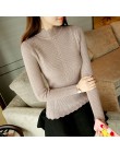 SEXMKL mujeres suéter alto elástico cuello alto 2019 invierno Corea moda suéter mujeres Delgado Sexy Bottoming básico punto puló