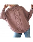 Laamei 2019 Rosa mujer cuello alto suéter de punto de manga larga pulóver suelto sólido suéter Pull Femme talla grande jerseys 3