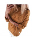 Laamei 2019 Rosa mujer cuello alto suéter de punto de manga larga pulóver suelto sólido suéter Pull Femme talla grande jerseys 3