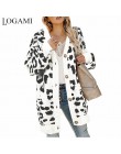LOGAMI Vintage leopardo Mujer Cardigan largo 2019 Otoño Invierno Casual solo pecho suéter de punto abrigo