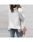 Suéter de manga larga de otoño e invierno para mujer suéteres de punto blanco Jersey de moda 2019 suéter de cuello alto para muj