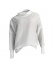 Suéter de manga larga de otoño e invierno para mujer suéteres de punto blanco Jersey de moda 2019 suéter de cuello alto para muj